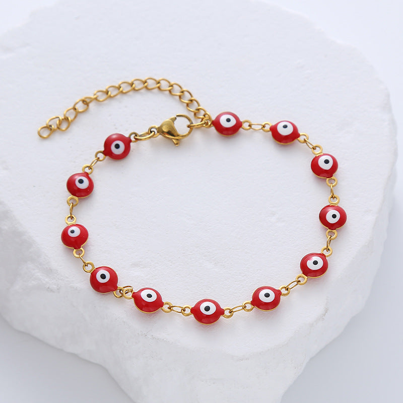 PULSERA OJOS TURCOS ROJOS