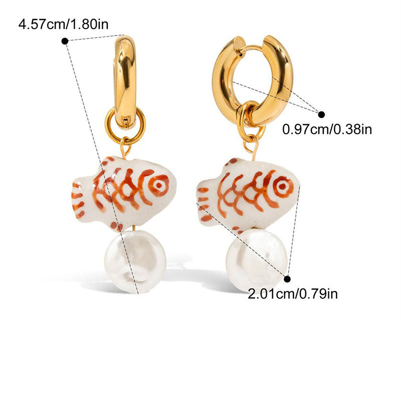 ARETES PECECITO Y PERLA