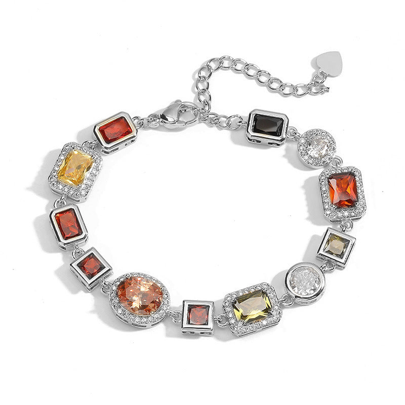 PULSERA PLATEADA CON CRISTALES