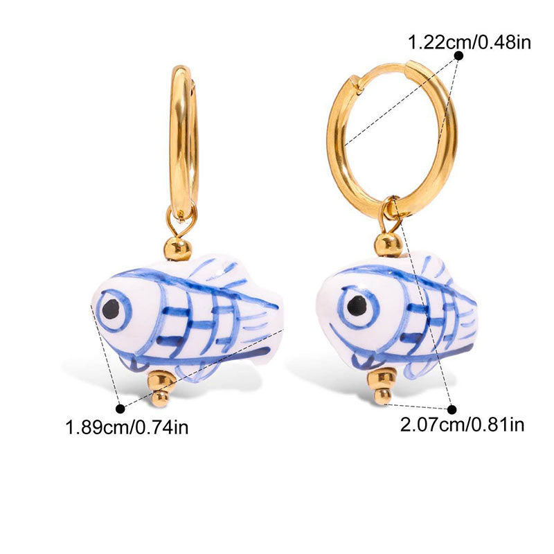 ARETES PECECITOS CERÁMICA