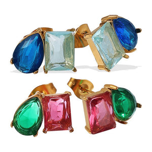 ARETES CRISTALES DE COLORES