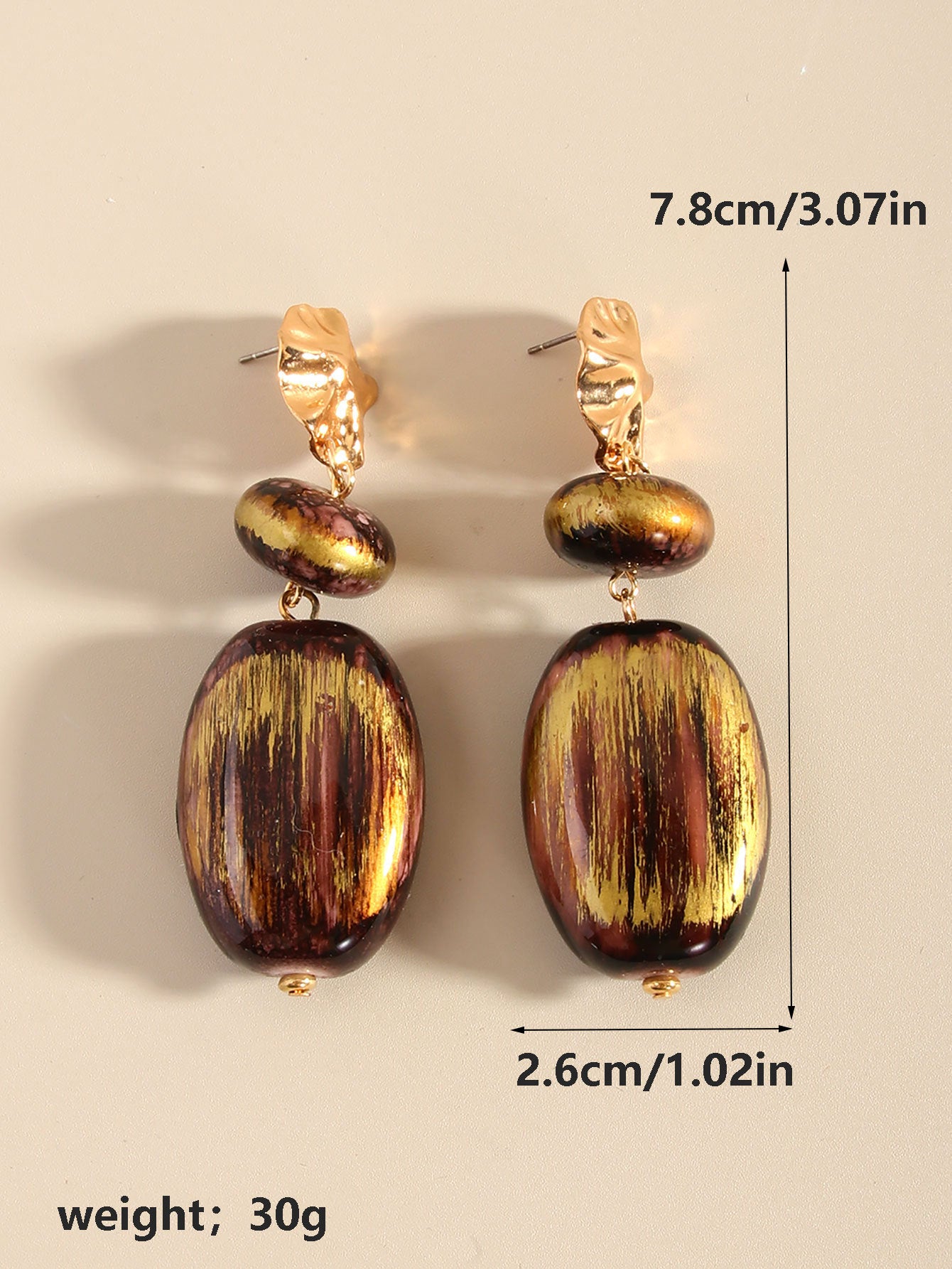 ARETES MARRÓN Y TURQUESA