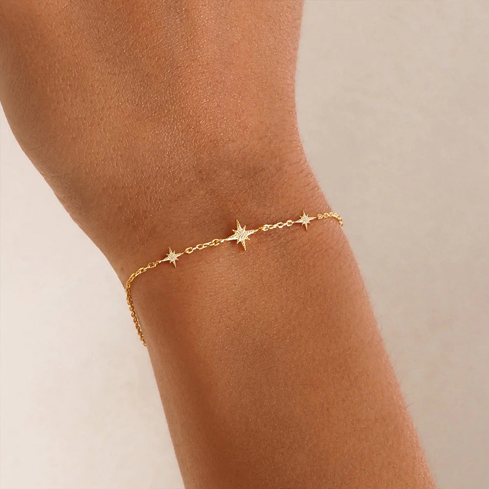 PULSERA ESTRELLAS PLATA .925