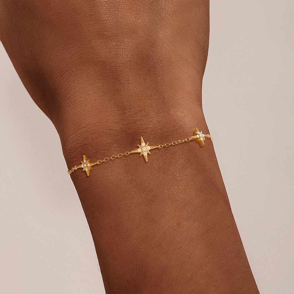 PULSERA ESTRELLAS PLATA .925