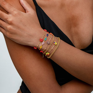 PULSERA FLORES ARCOÍRIS