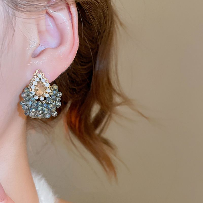 ARETES CRISTALES AZUL Y TORNASOL