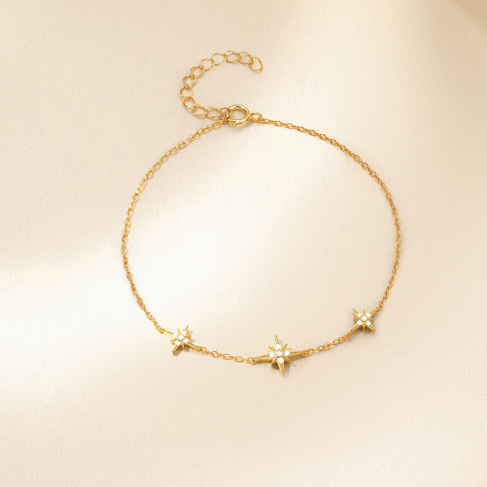 PULSERA ESTRELLAS PLATA .925