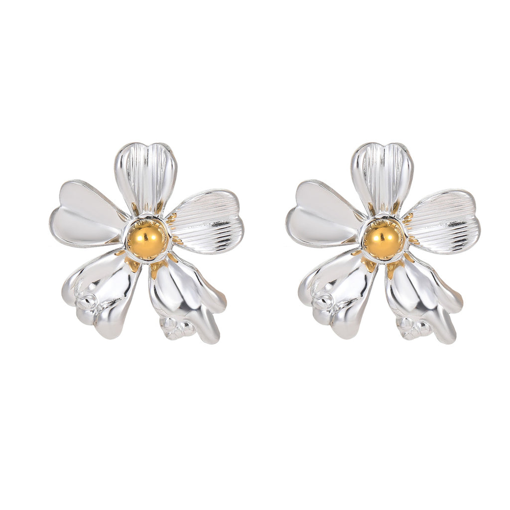 Aretes Flor Metálica