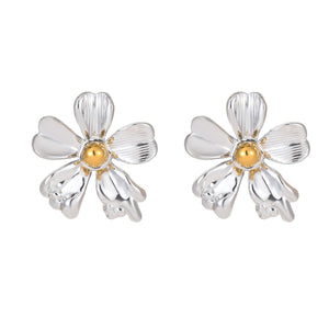 Aretes Flor Metálica