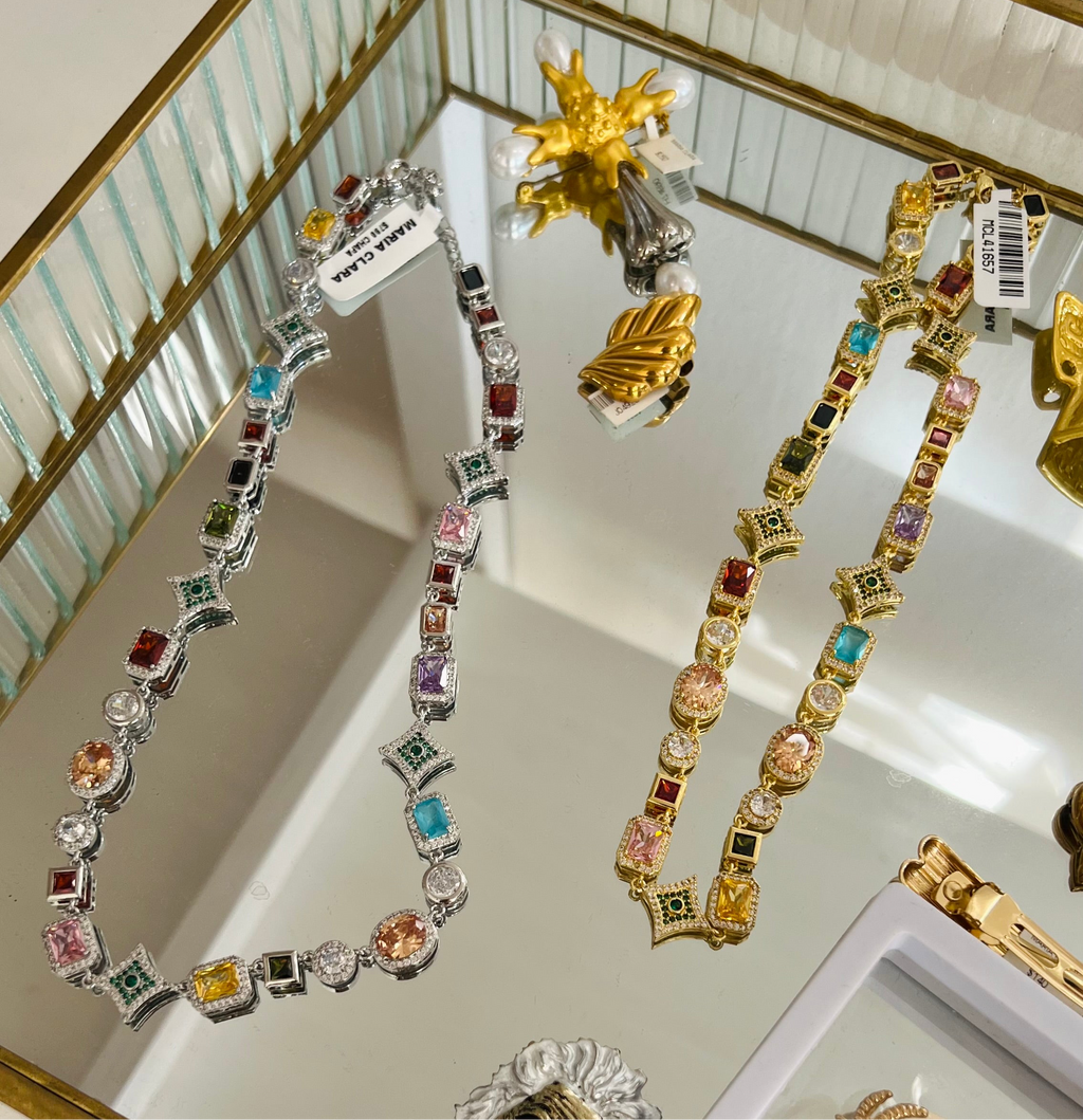 COLLAR CRISTALES MULTICOLOR