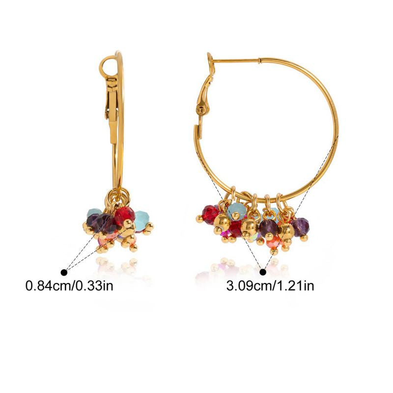 ARETES CUENTAS MULTICOLOR