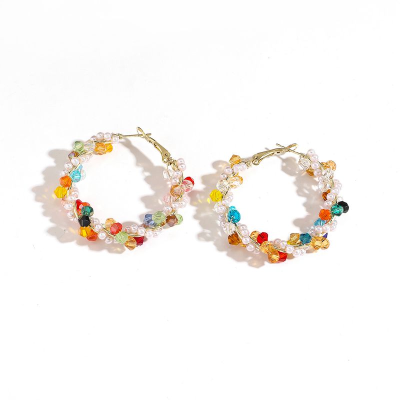 ARETES CUENTAS MULTICOLOR