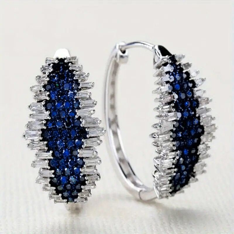 ARETES ZIRCONIA AZUL