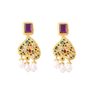 ARETES CORAZÓN PERLAS