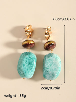 ARETES MARRÓN Y TURQUESA