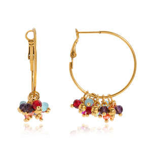 ARETES CUENTAS MULTICOLOR