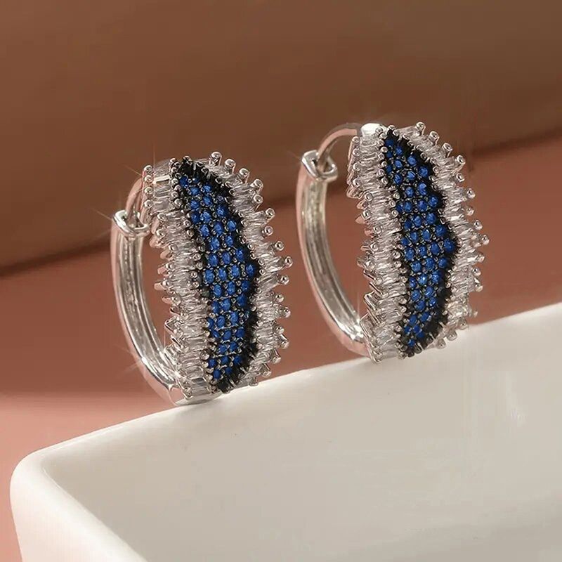 ARETES ZIRCONIA AZUL