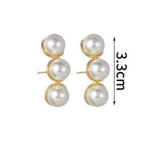 ARETES TRIPLE PERLA