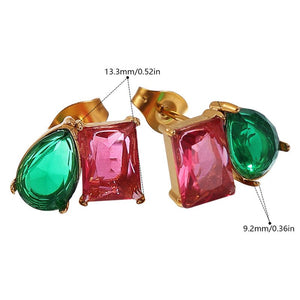 ARETES CRISTALES DE COLORES