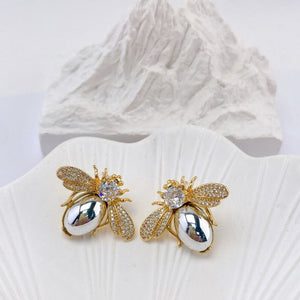 ARETES ABEJA METÁLICA