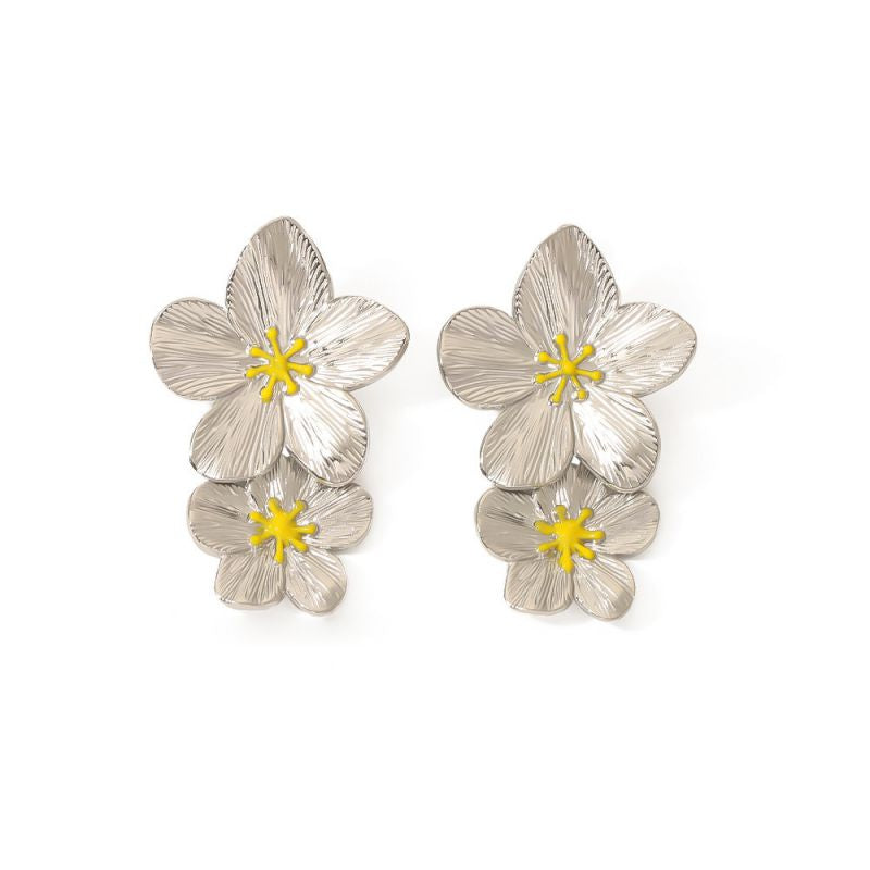 ARETES DOBLE FLOR