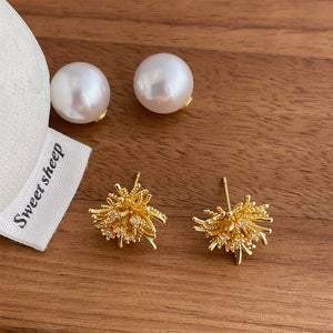 ARETES FLOR Y PERLA