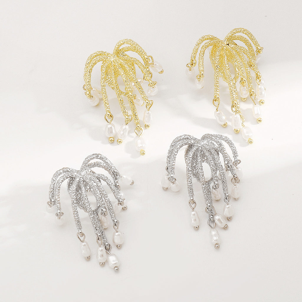 ARETES PERLAS COLGANTES