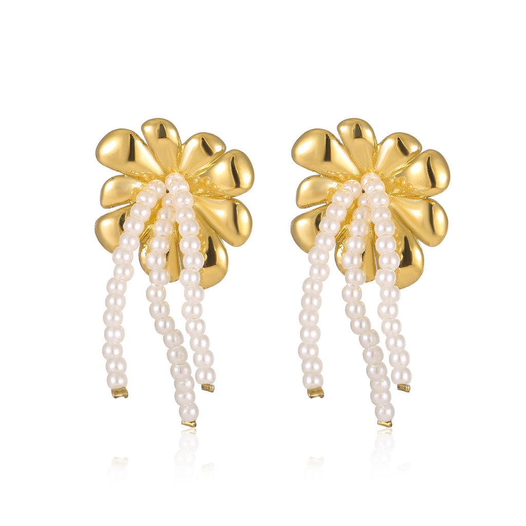 ARETES FLOR Y PERLAS