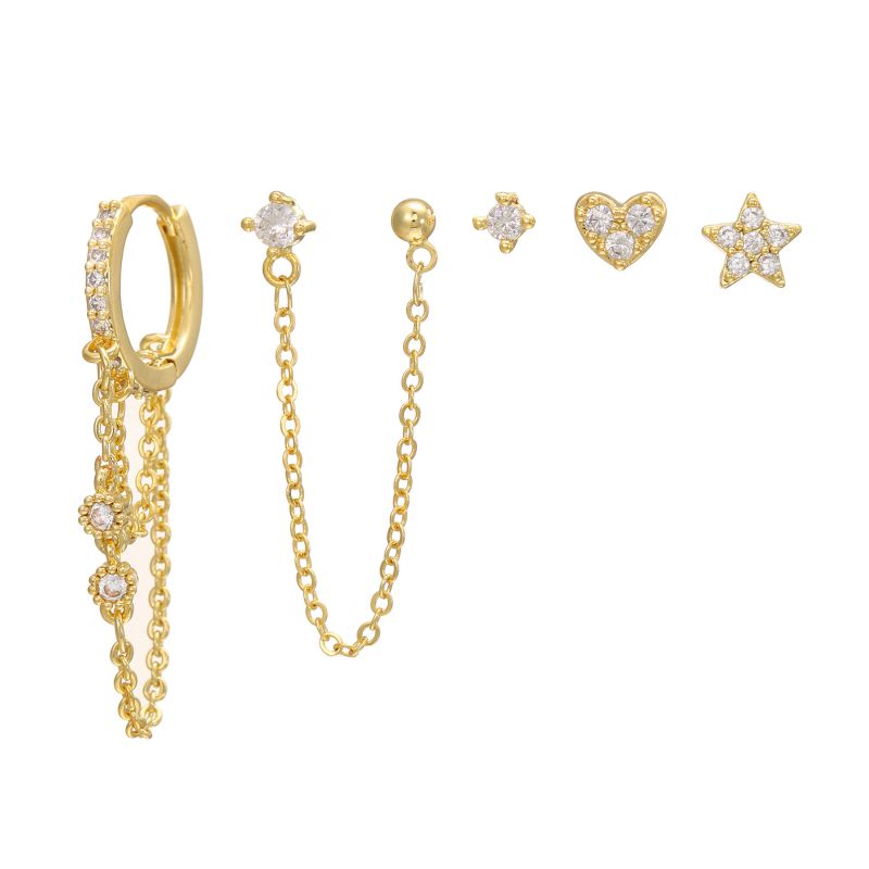 SET ARETES DORADOS