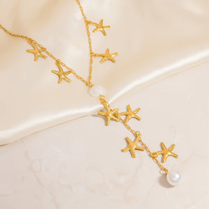 COLLAR ESTRELLAS DE MAR CON PERLAS