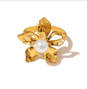 ANILLO FLOR CON PERLA